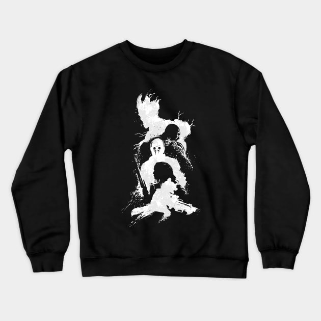 Abstract Guardians (white print) Crewneck Sweatshirt by djkopet